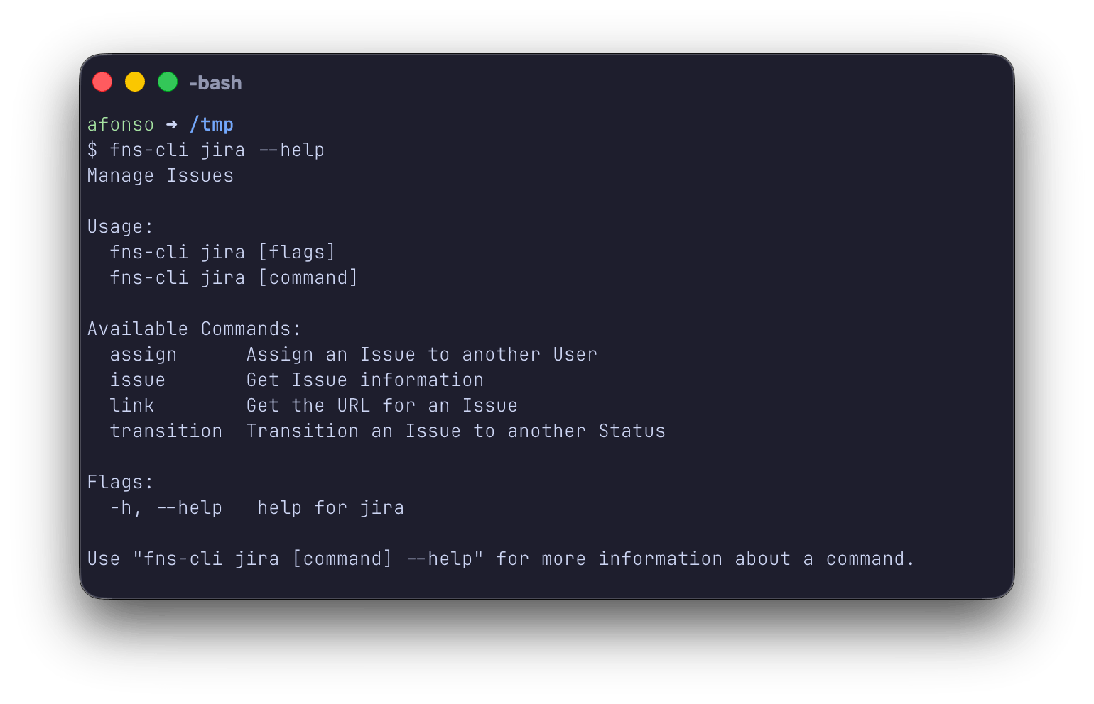 fns-cli jira --help